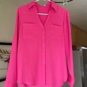 Express Pink Long-Sleeve Blouse